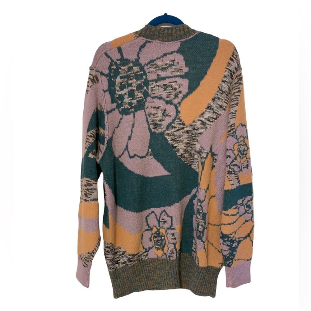 NWT Free People August Cardi Cardigan in Lavender Orchid Teal Combo. Size Small - Picture 8 of 11